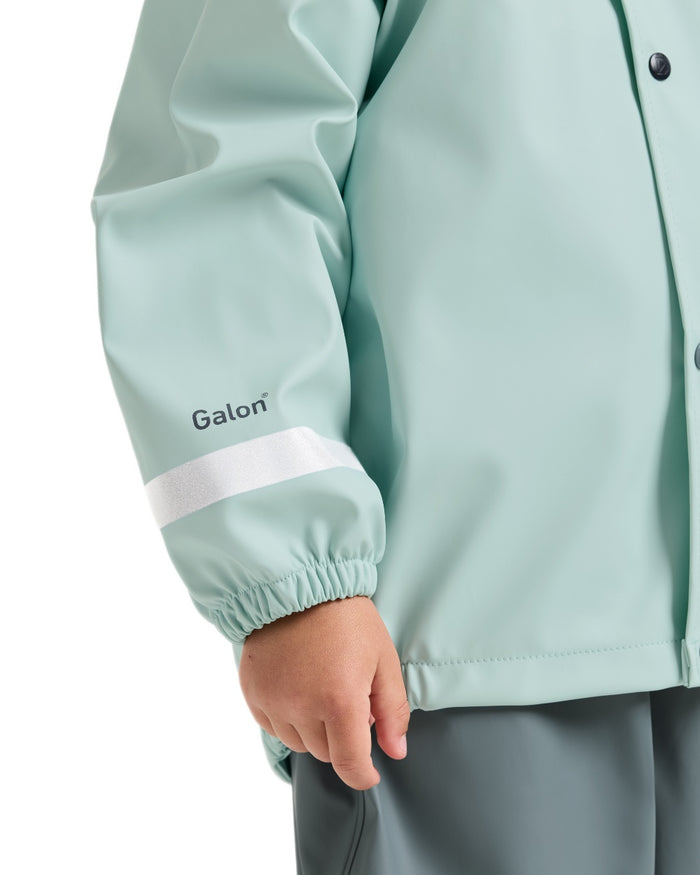 Ocean Mint coloured Didriksons Childrens Slaskeman Rain Set 2 on white background #colour_ocean-mint