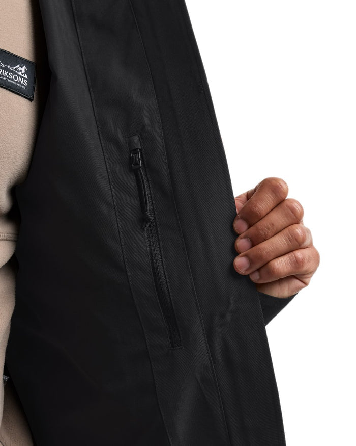Black coloured Didriksons Mens Biak Jacket on white background #colour_black
