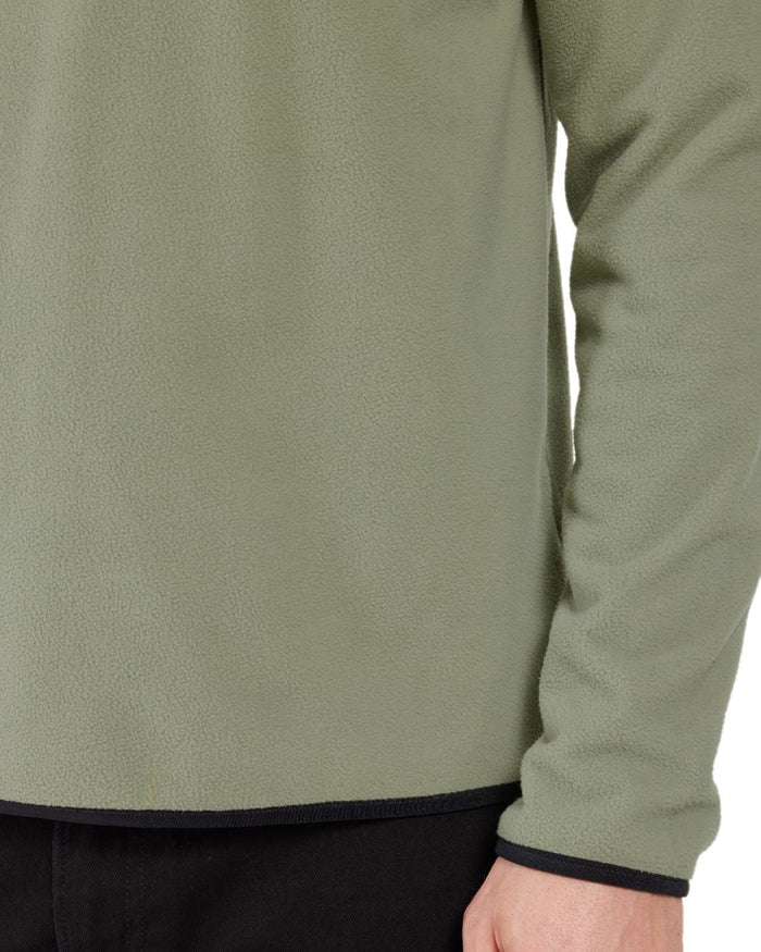 Wilted Leaf coloured Didriksons Mens Hannes Half Zip Sweater on white background #colour_wilted-leaf