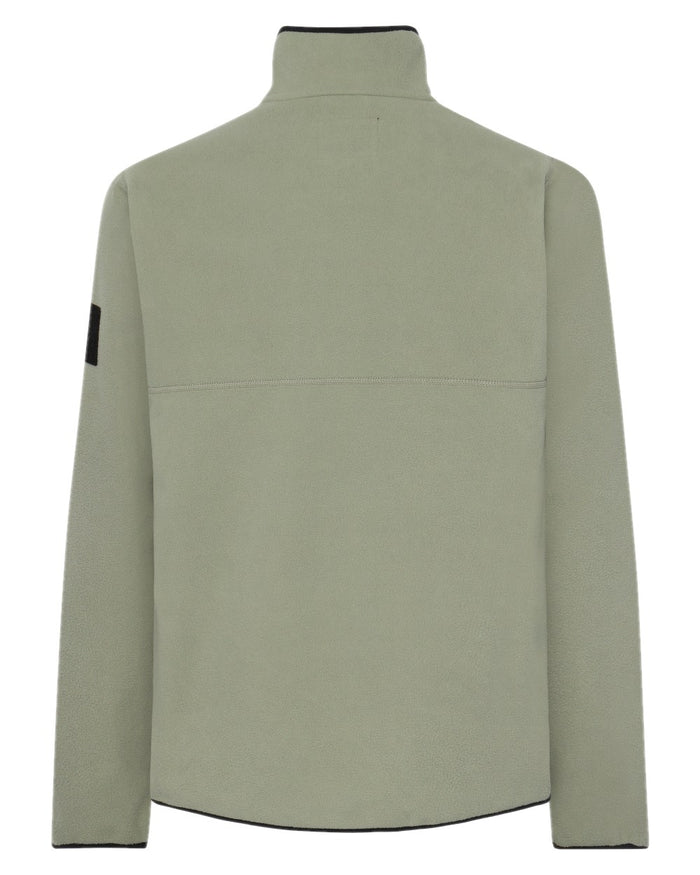 Wilted Leaf coloured Didriksons Mens Hannes Half Zip Sweater on white background #colour_wilted-leaf