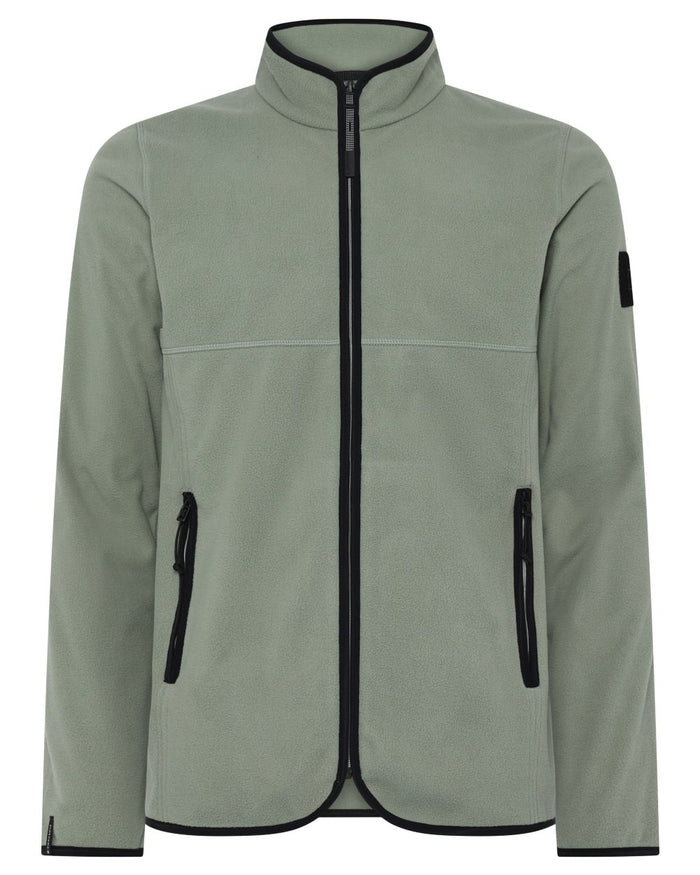 Wilted Leaf coloured Didriksons Mens Hans Windproof Full Zip Fleece on white background #colour_wilted-leaf