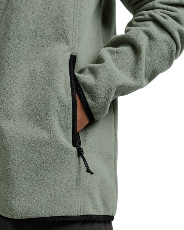 Wilted Leaf coloured Didriksons Mens Hans Windproof Full Zip Fleece on white background #colour_wilted-leaf