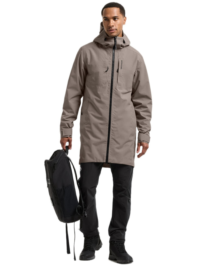 Ash Brown coloured Didriksons Mens Soren Parka on white background #colour_ash-brown