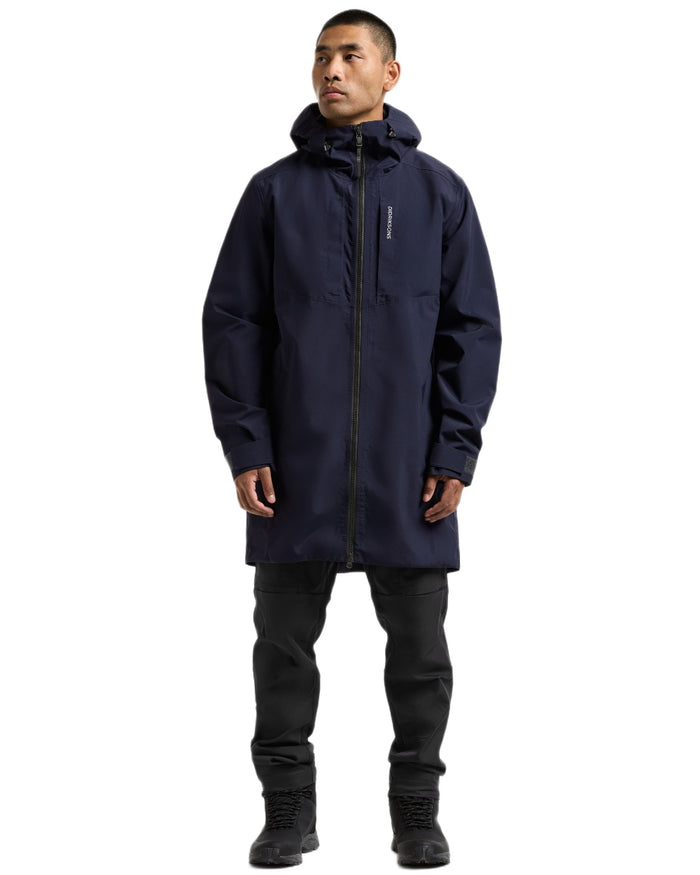 Dark Night Blue coloured Didriksons Mens Soren Parka on white background #colour_dark-night-blue