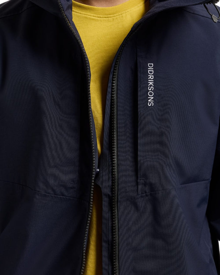 Dark Night Blue coloured Didriksons Mens Soren Parka on white background #colour_dark-night-blue