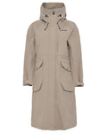 Ash Brown coloured Didriksons Womens Louise Long Parka on white background #colour_ash-brown