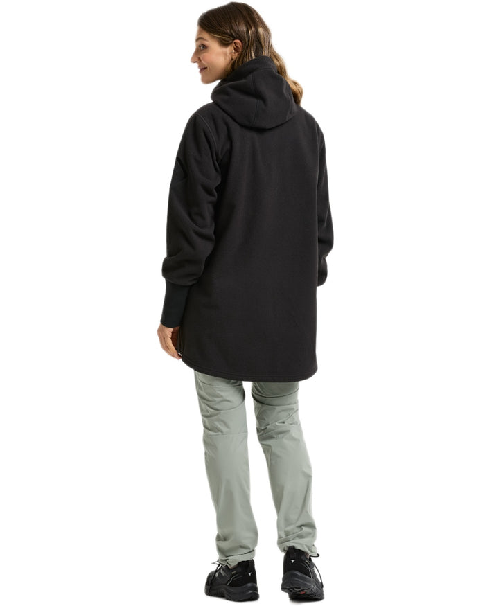 Black coloured Didriksons Womens Rinda Windproof Full-Zip Fleece on white background #colour_black