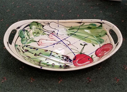 Donna Toohey Handled Oval Ceramic Serving Dish