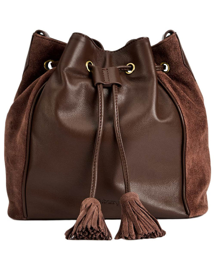 Cedar Coloured Dubarry Womens Doonbeg Cross Body Bucket Bag on white background #colour_cedar