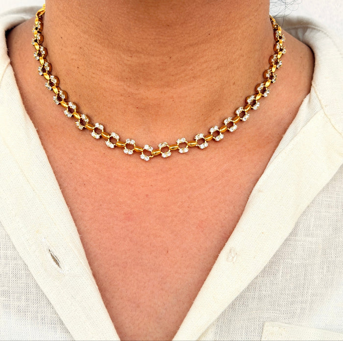 Elegant Cluster Choker Necklace Set