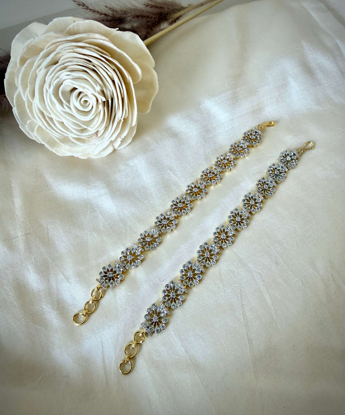 Elegant Flower Crystal Ear Chain