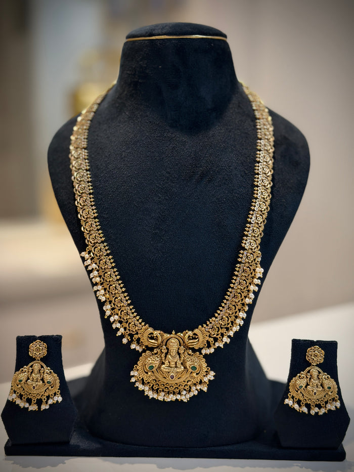 Elegant Lakshmi Floral Long Necklace Set