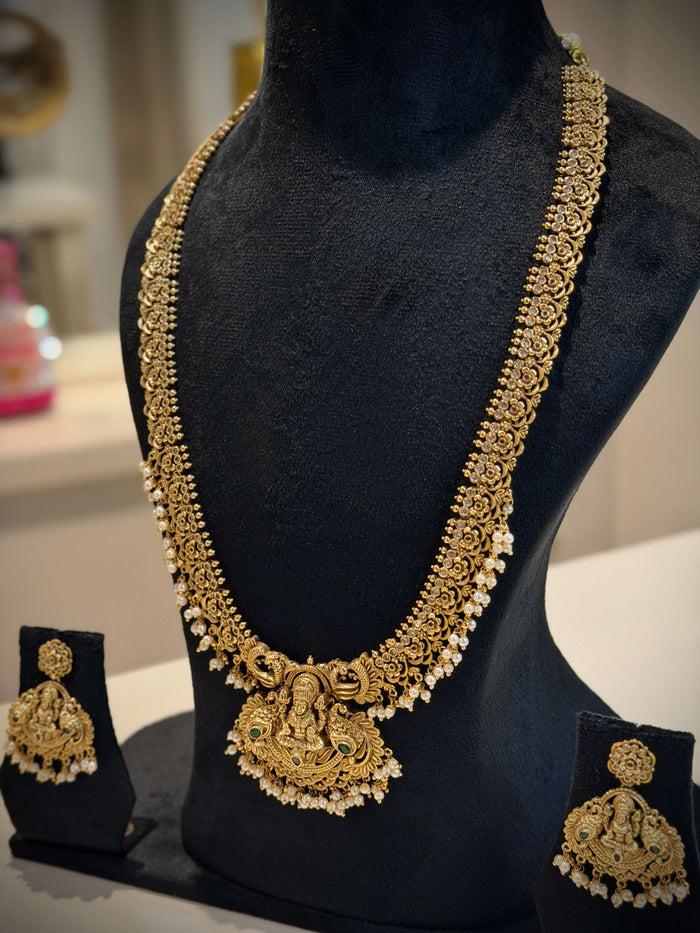 Elegant Lakshmi Floral Long Necklace Set