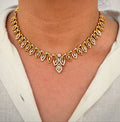 Elegant Leaf CZ Short Necklace Set