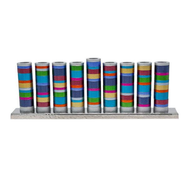 Emanuel Anodized Aluminum Menorah with Full Rings