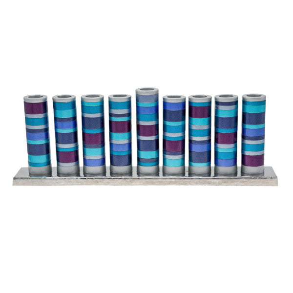 Emanuel Anodized Aluminum Menorah with Full Rings