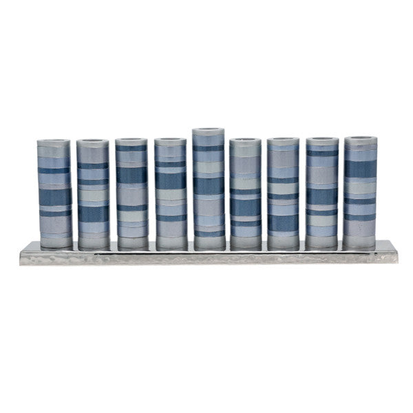 Emanuel Anodized Aluminum Menorah with Full Rings