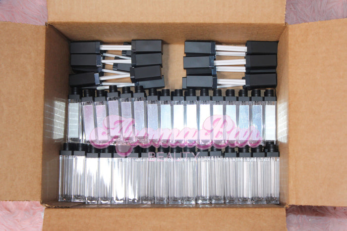 100 empty led lipgloss tubes with built in mirror and led light