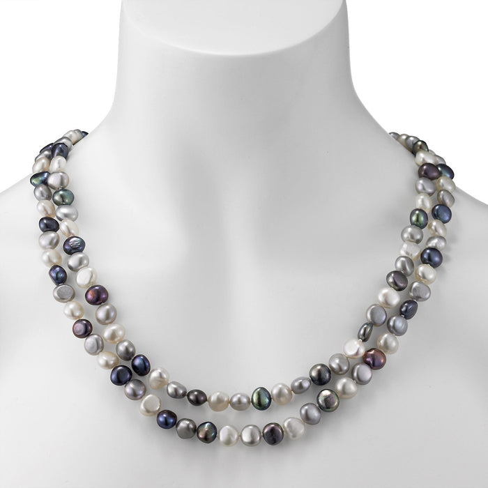 endless style multicolor baroque freshwater pearl strand necklace
