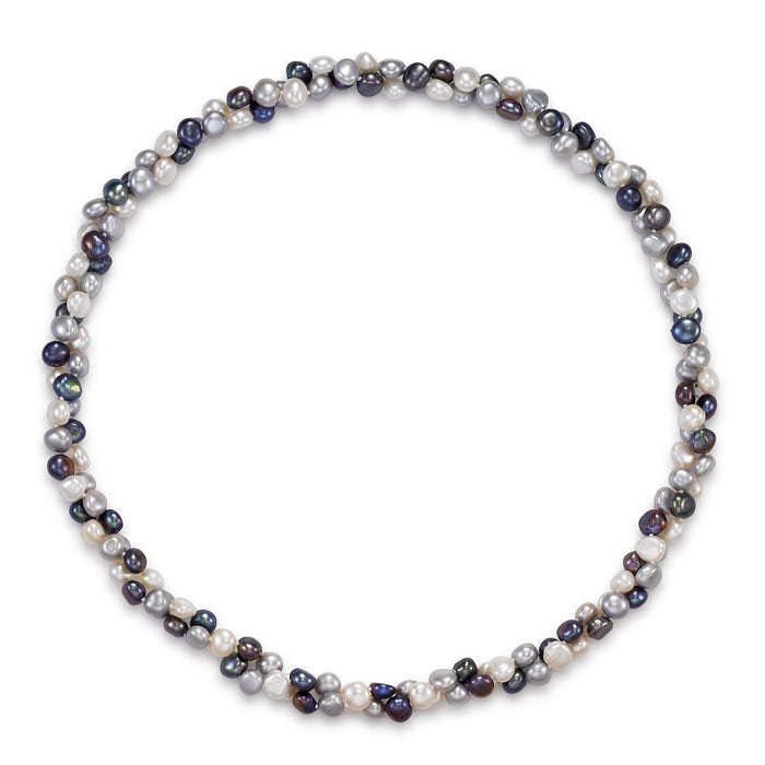 Endless Style Multicolor Baroque Freshwater Pearl Strand Necklace
