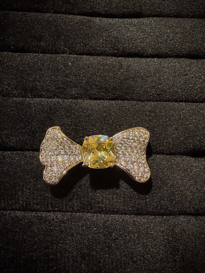 Fancy Bow Tie Crystal Designer Ring