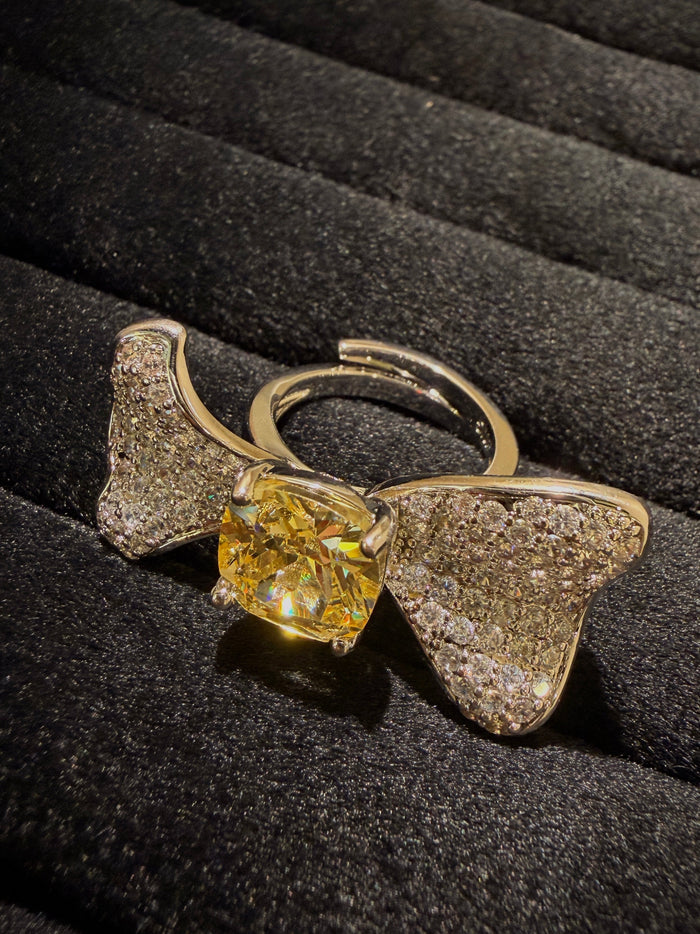 Fancy Bow Tie Crystal Designer Ring