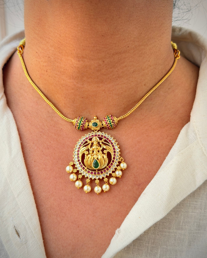Festive Temple Pearl Necklace Set A109