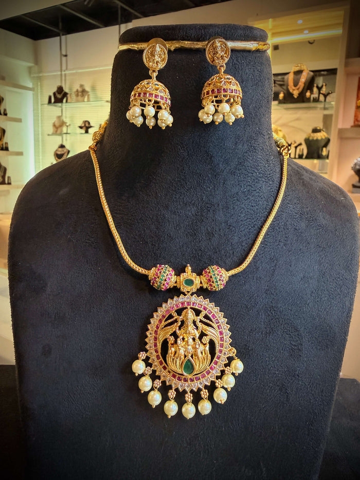 Festive Temple Pearl Necklace Set A109