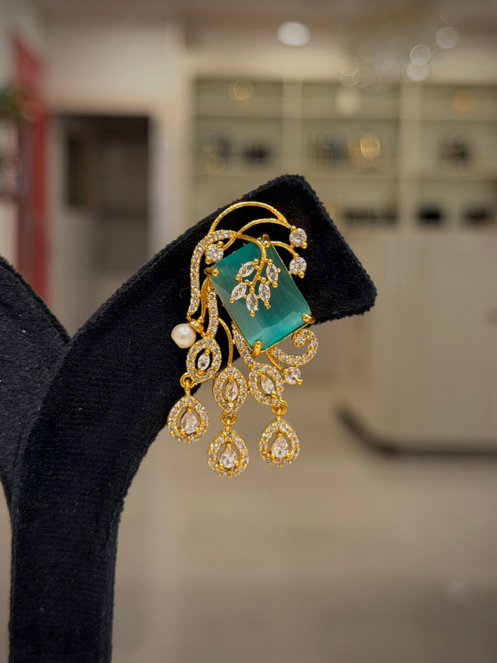 Floral Crystal Stone Cascade Dangle Earrings