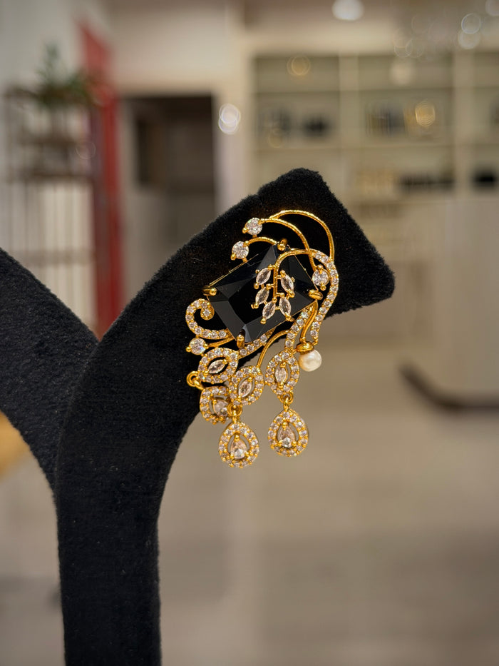 Floral Crystal Stone Cascade Dangle Earrings