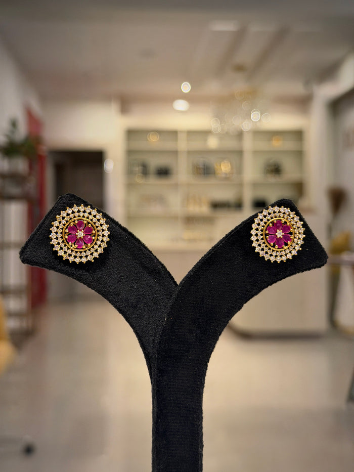 Floral Mandala 4‑in‑1 Stud Earrings Set