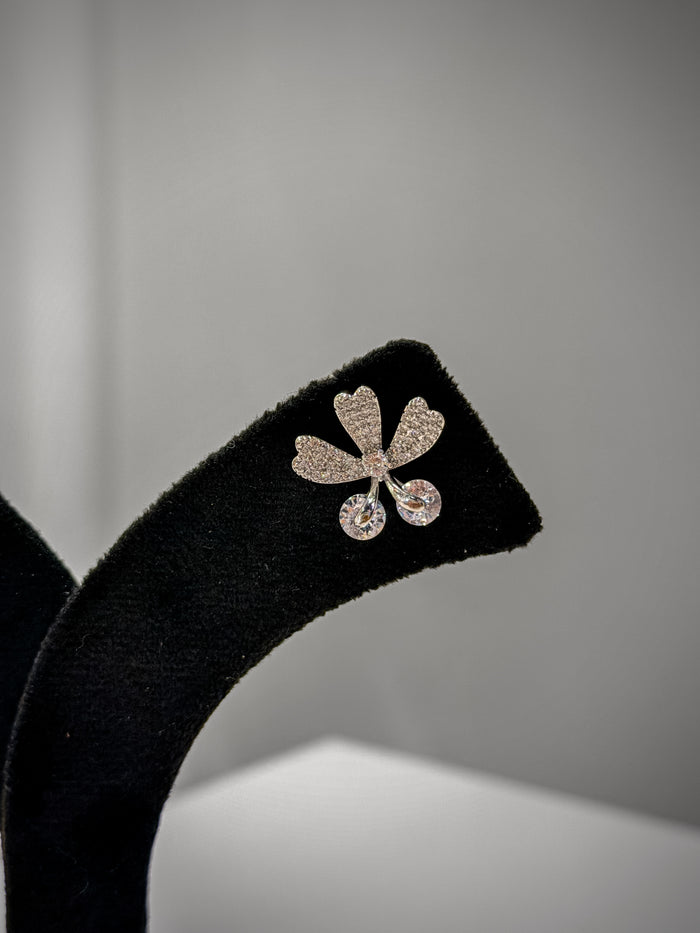 Floral Rotating Crystal Petal Stud Earrings Set