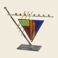 Gary Rosenthal Fused Glass Triangle Menorah