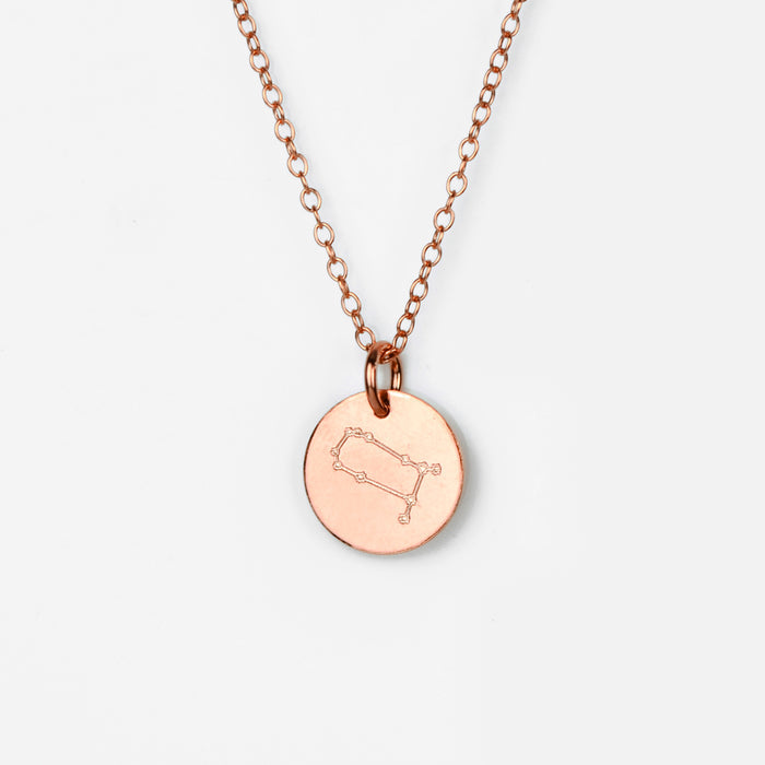 Gemini Constellation Necklace with Monogram Engraving on Back