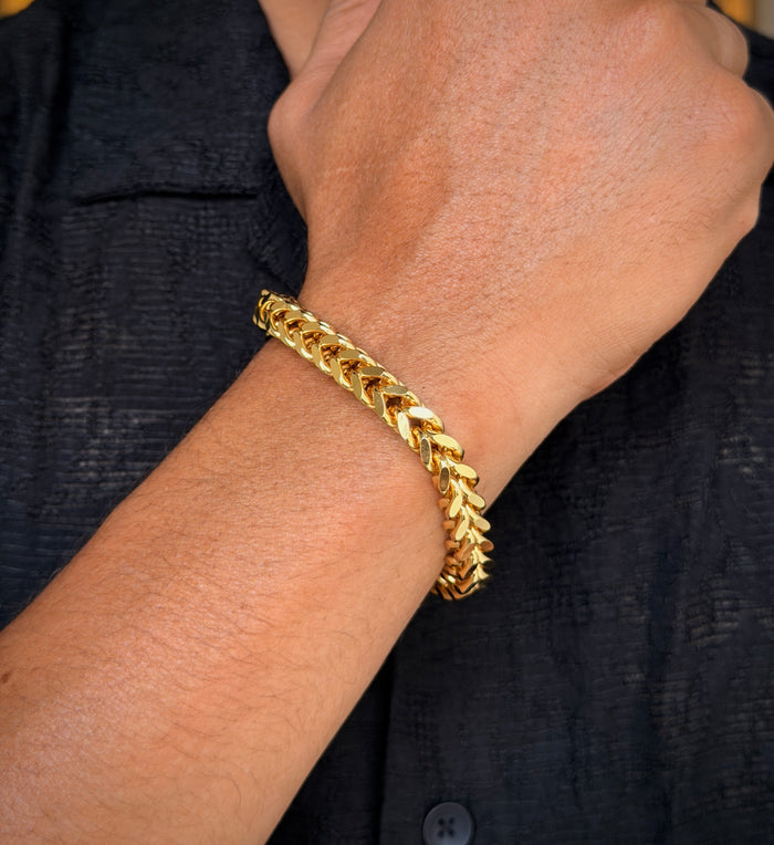 Gold Classic Franco Men's Chain Bracelet