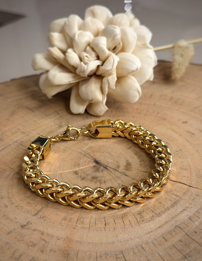 Gold Classic Franco Men's Chain Bracelet