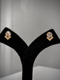 Gold Crystal Link Stud Earrings Set