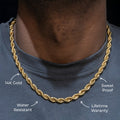Gold Jewelry -  Mens 14K Gold Chain Solid Rope