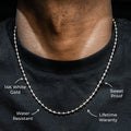 Gold Jewelry -  Mens 14K White Gold Dog Tag Chain