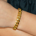 Gold Jewelry - Womens 14K Gold Solid Miami Cuban Link Bracelet