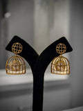 Gold cage earrings