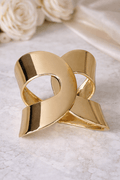 Gold-Plated Crossover Knot Cuff Bracelet