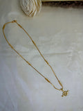 Gold Ram (राम) Bow Arrow Pendant With Tube Station Chain