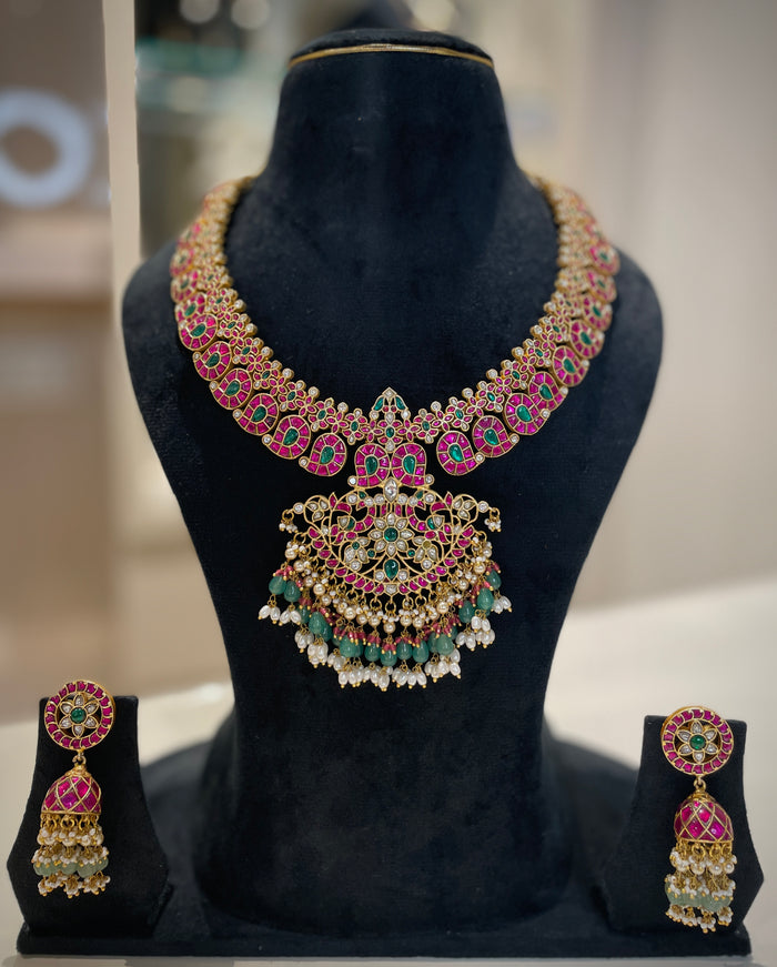 Grand Jadau Mango Necklace Set