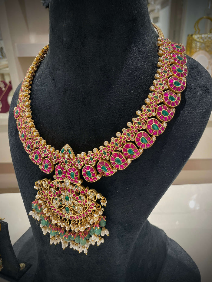 Grand Jadau Mango Necklace Set