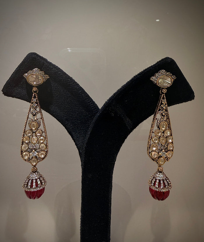 Grand Polki Pear‑Drop Choker Set