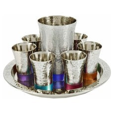 Hammered Nickel Kiddush Set