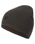 Shadow Brown Rustique Clay Coloured Harkila Reversible Beanie on white background #colour_shadow-brown-rustique-clay