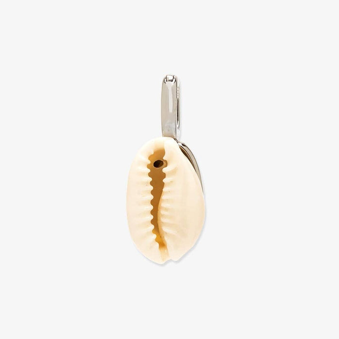 Shell-shaped earring on a white background