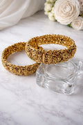 Heavy Lakshmi Peacock Temple Repoussé Bangles